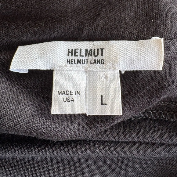 Helmut Lang Black Draped Long Sleeve Dress | Size Large - Picture 8 of 9